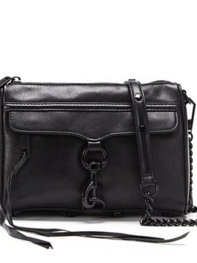Rebecca Minkoff Black Leather Mini MAC Crossbody Bag
